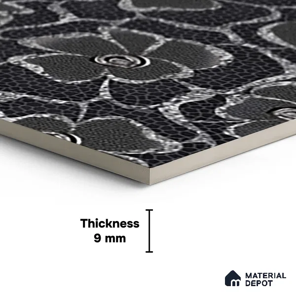 Floral Wall Tile TL 09508 C | High Gloss Finish 4 ft x 2 ft Vitrified Tile - 9 mm | Suitable for Bathroom, Accent/Feature Wall, Foyer