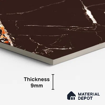 Marble Look Wall & Floor Tile TL 09510 | High Gloss Finish 4 ft x 2 ft Vitrified Tile - 9 mm | Suitable For Kitchen, Bathroom, Bedroom & Office