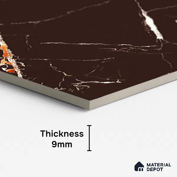 Marble Look Wall & Floor Tile TL 09510 | High Gloss Finish 4 ft x 2 ft Vitrified Tile - 9 mm | Suitable For Kitchen, Bathroom, Bedroom & Office