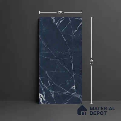 Marble Look Wall & Floor Tile TL 08899 | High Gloss Finish 4 ft x 2 ft Vitrified Tile - 9 mm | Suitable For Kitchen, Bathroom, Bedroom & Office