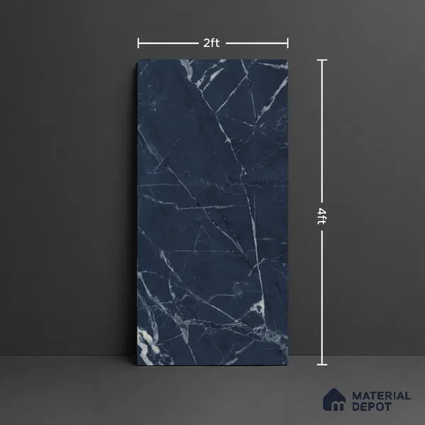 Marble Look Wall & Floor Tile TL 08899 | High Gloss Finish 4 ft x 2 ft Vitrified Tile - 9 mm | Suitable For Kitchen, Bathroom, Bedroom & Office