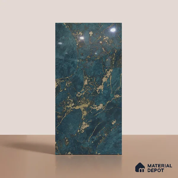 Marble Look Wall & Floor Tile TL 08910 | High Gloss Finish 4 ft x 2 ft Vitrified Tile - 9 mm | Suitable For Kitchen, Bathroom, Bedroom & Office