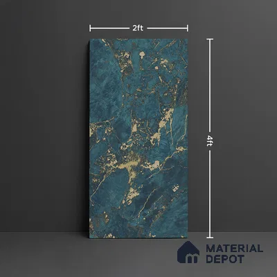 Marble Look Wall & Floor Tile TL 08910 | High Gloss Finish 4 ft x 2 ft Vitrified Tile - 9 mm | Suitable For Kitchen, Bathroom, Bedroom & Office
