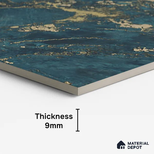 Marble Look Wall & Floor Tile TL 08910 | High Gloss Finish 4 ft x 2 ft Vitrified Tile - 9 mm | Suitable For Kitchen, Bathroom, Bedroom & Office