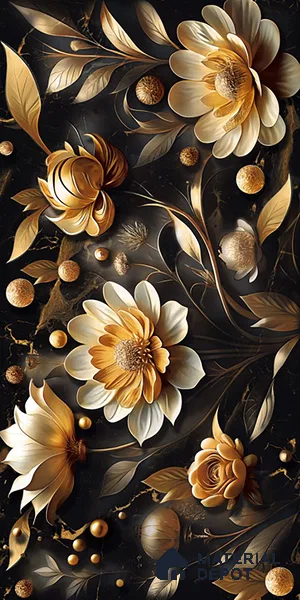 Floral Wall Tile TL 08898 | High Gloss Finish 4 ft x 2 ft Vitrified Tile - 9 mm | Suitable for Bathroom, Accent/Feature Wall, Bedroom