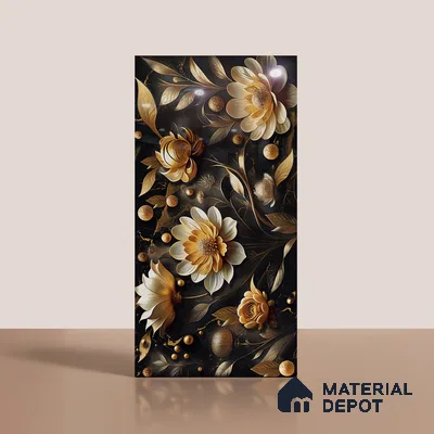 Floral Wall Tile TL 08898 | High Gloss Finish 4 ft x 2 ft Vitrified Tile - 9 mm | Suitable for Bathroom, Accent/Feature Wall, Bedroom