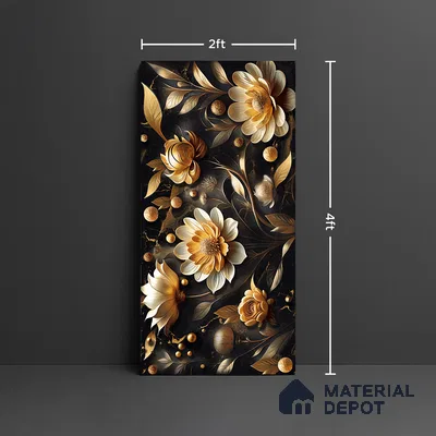 Floral Wall Tile TL 08898 | High Gloss Finish 4 ft x 2 ft Vitrified Tile - 9 mm | Suitable for Bathroom, Accent/Feature Wall, Bedroom