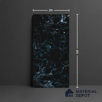 Marble Look Wall & Floor Tile TL 08902 | High Gloss Finish 4 ft x 2 ft Vitrified Tile - 9 mm | Suitable For Kitchen, Bathroom, Bedroom & Office