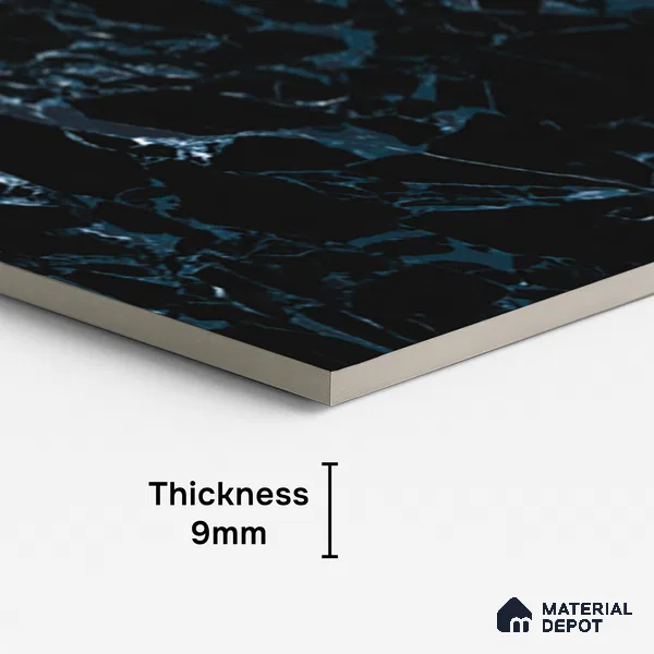 Marble Look Wall & Floor Tile TL 08902 | High Gloss Finish 4 ft x 2 ft Vitrified Tile - 9 mm | Suitable For Kitchen, Bathroom, Bedroom & Office