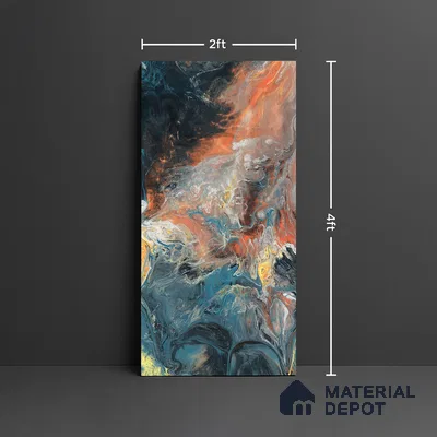 Patterned Look Wall & Floor Tile TL 08913 | High Gloss Finish 4 ft x 2 ft Vitrified Tile - 9 mm | Suitable For Kitchen, Bathroom, Bedroom & Office