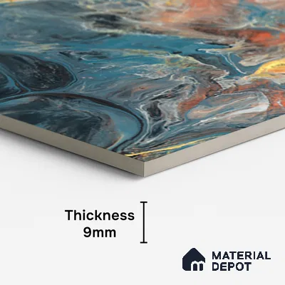 Patterned Look Wall & Floor Tile TL 08913 | High Gloss Finish 4 ft x 2 ft Vitrified Tile - 9 mm | Suitable For Kitchen, Bathroom, Bedroom & Office