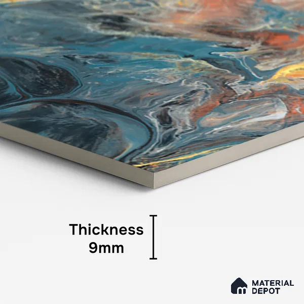 Patterned Look Wall & Floor Tile TL 08913 | High Gloss Finish 4 ft x 2 ft Vitrified Tile - 9 mm | Suitable For Kitchen, Bathroom, Bedroom & Office
