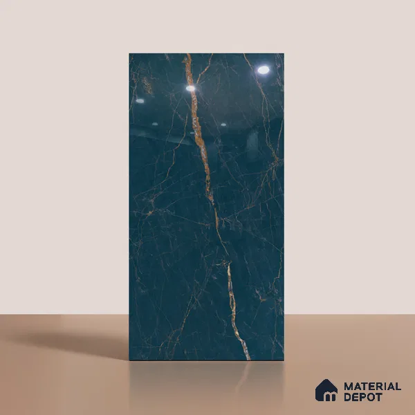 Marble Look Wall & Floor Tile TL 08914 B | High Gloss Finish 4 ft x 2 ft Vitrified Tile - 9 mm | Suitable For Kitchen, Bathroom, Bedroom & Office