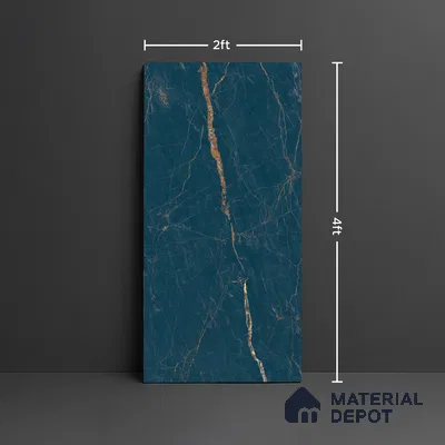 Marble Look Wall & Floor Tile TL 08914 B | High Gloss Finish 4 ft x 2 ft Vitrified Tile - 9 mm | Suitable For Kitchen, Bathroom, Bedroom & Office