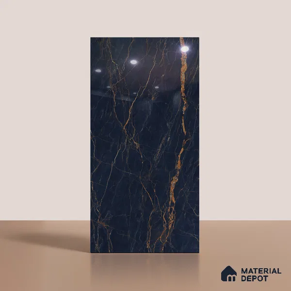 Marble Look Wall & Floor Tile TL 08914 | High Gloss Finish 4 ft x 2 ft Vitrified Tile - 9 mm | Suitable For Kitchen, Bathroom, Bedroom & Office