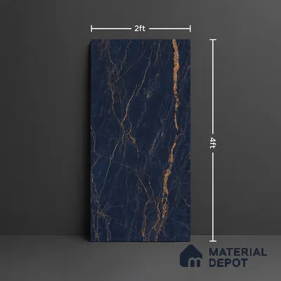Marble Look Wall & Floor Tile TL 08914 | High Gloss Finish 4 ft x 2 ft Vitrified Tile - 9 mm | Suitable For Kitchen, Bathroom, Bedroom & Office