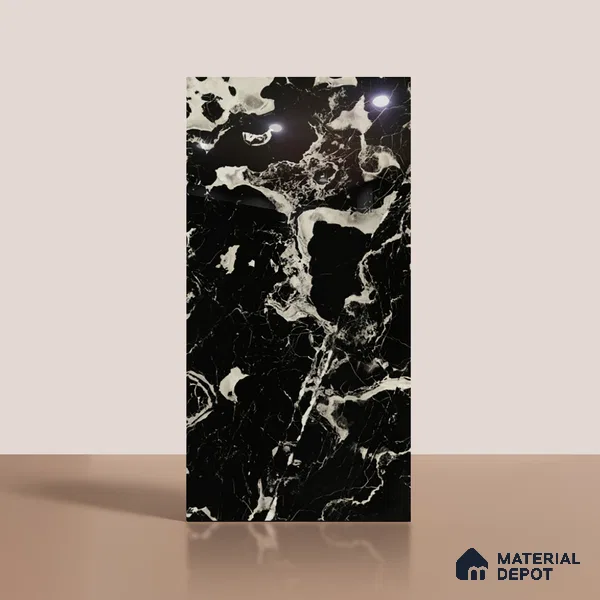 Marble Look Wall & Floor Tile TL 08901 | High Gloss Finish 4 ft x 2 ft Vitrified Tile - 9 mm | Suitable For Kitchen, Bathroom, Bedroom & Office