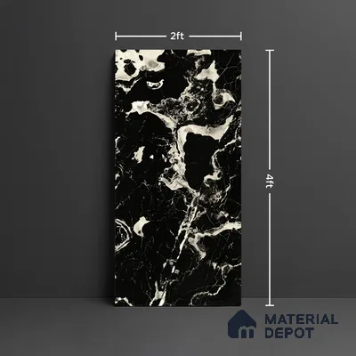 Marble Look Wall & Floor Tile TL 08901 | High Gloss Finish 4 ft x 2 ft Vitrified Tile - 9 mm | Suitable For Kitchen, Bathroom, Bedroom & Office