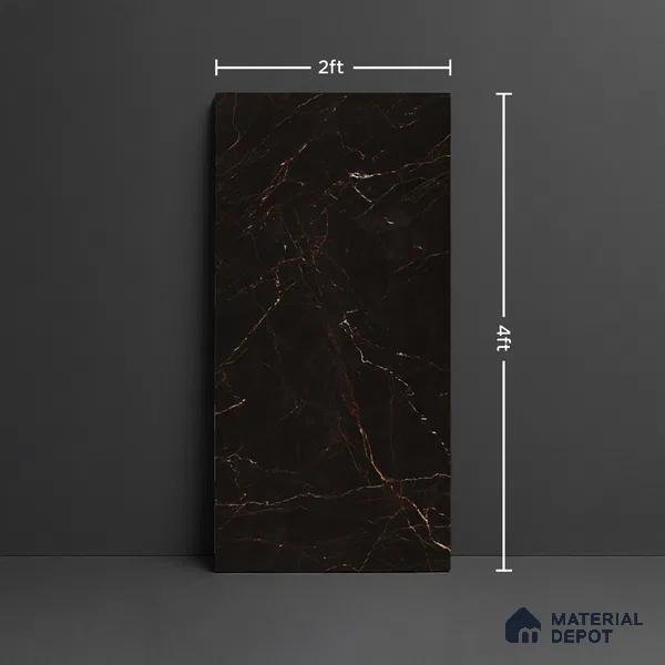 Marble Look Wall & Floor Tile TL 08908 | High Gloss Finish 4 ft x 2 ft Vitrified Tile - 9 mm | Suitable For Kitchen, Bathroom, Bedroom & Office