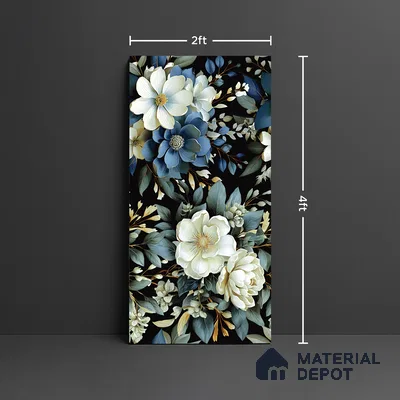 Floral Wall Tile TL 08903 | High Gloss Finish 4 ft x 2 ft Vitrified Tile - 9 mm | Suitable For Kitchen, Bathroom, Bedroom & Office