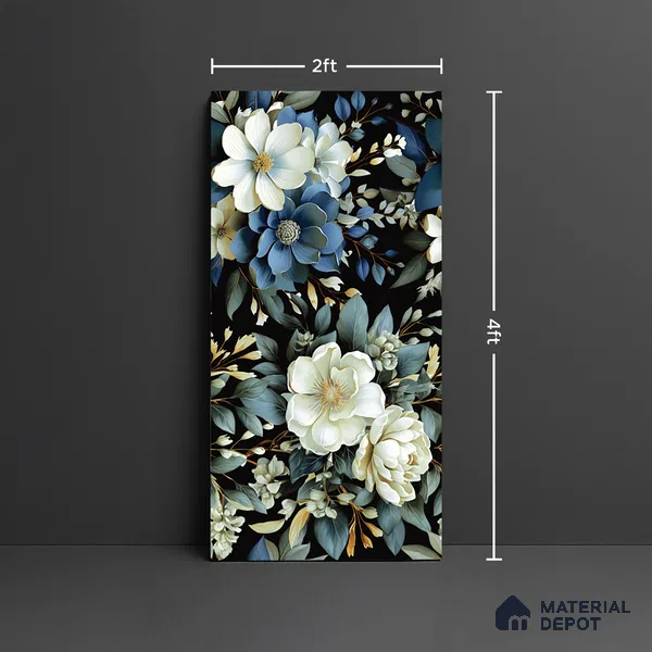 Floral Wall Tile TL 08903 | High Gloss Finish 4 ft x 2 ft Vitrified Tile - 9 mm | Suitable For Kitchen, Bathroom, Bedroom & Office