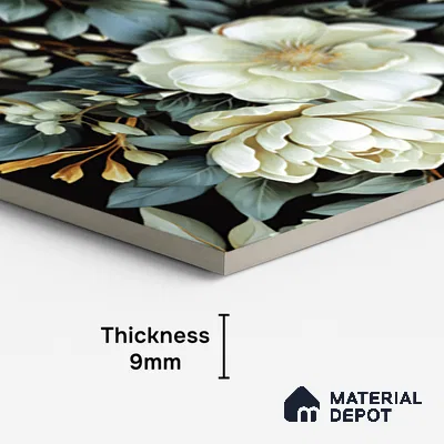 Floral Wall Tile TL 08903 | High Gloss Finish 4 ft x 2 ft Vitrified Tile - 9 mm | Suitable For Kitchen, Bathroom, Bedroom & Office