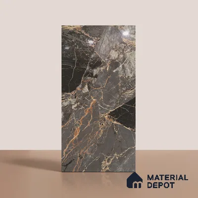 Marble Look Wall & Floor Tile TL 08909 | High Gloss Finish 4 ft x 2 ft Vitrified Tile - 9 mm | Suitable For Kitchen, Bathroom, Bedroom & Office