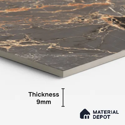 Marble Look Wall & Floor Tile TL 08909 | High Gloss Finish 4 ft x 2 ft Vitrified Tile - 9 mm | Suitable For Kitchen, Bathroom, Bedroom & Office