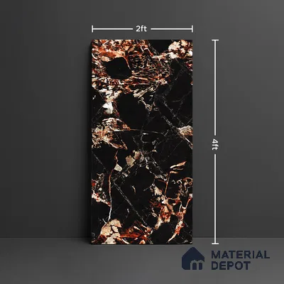 Stone Look Wall & Floor Tile TL 08911 | High Gloss Finish 4 ft x 2 ft Vitrified Tile - 9 mm | Suitable For Kitchen, Bathroom, Bedroom & Office