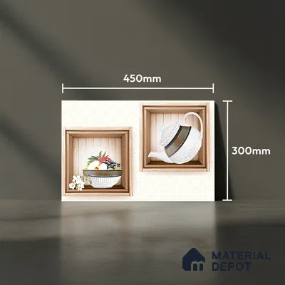 TL 02427 B Highlighter 2 Brown & White 18 x 12 inch Glossy Finish Ceramic Wall Tile - 7 mm