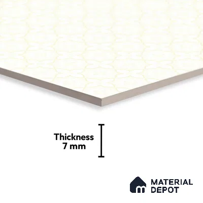 Patterned Wall Tile TL 02427 C Light Pastel Cream 18 x 12 inch Glossy Finish Ceramic Tile - 7 mm