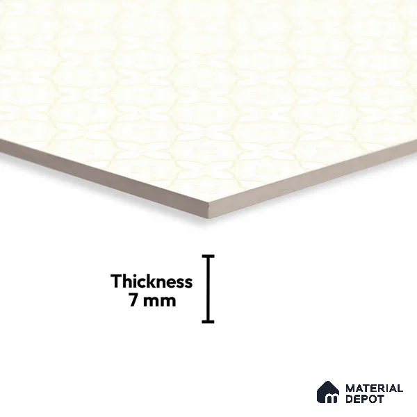 Patterned Wall Tile TL 02427 C Light Pastel Cream 18 x 12 inch Glossy Finish Ceramic Tile - 7 mm
