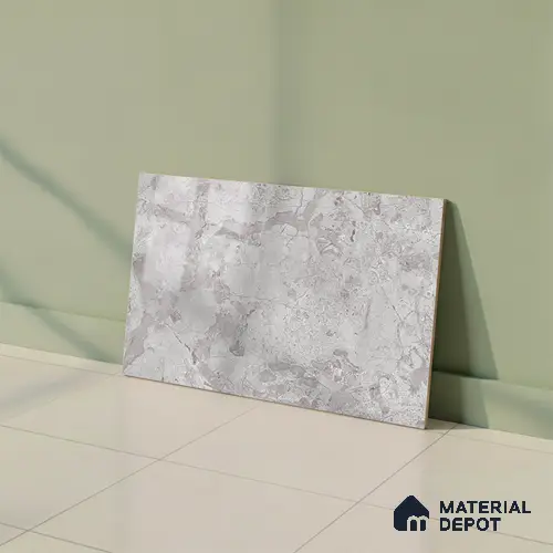 Marble Wall Tile TL 02421 B Dark Silver 18 x 12 inch Glossy Finish Ceramic Tile - 7 mm