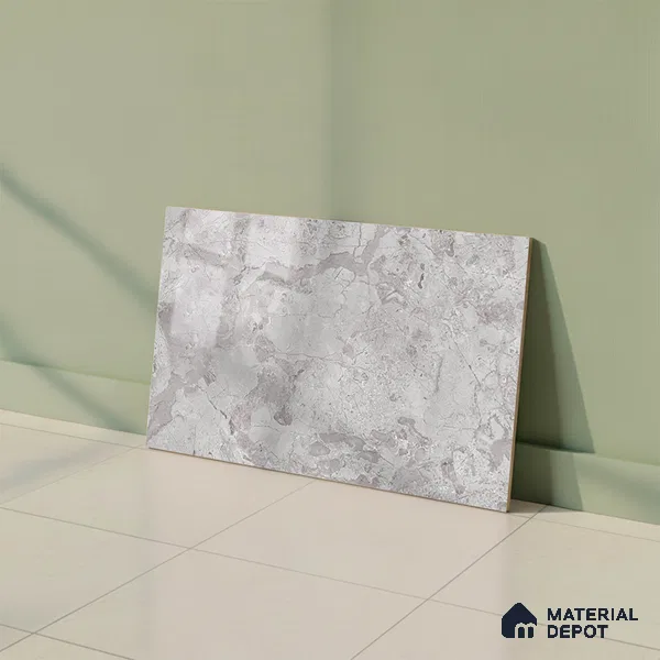 Marble Wall Tile TL 02421 B Dark Silver 18 x 12 inch Glossy Finish Ceramic Tile - 7 mm