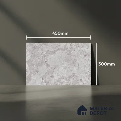 Marble Wall Tile TL 02421 B Dark Silver 18 x 12 inch Glossy Finish Ceramic Tile - 7 mm