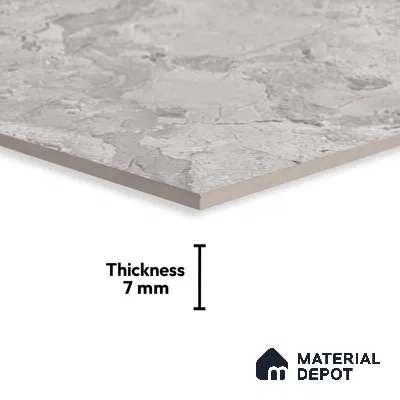 Marble Wall Tile TL 02421 B Dark Silver 18 x 12 inch Glossy Finish Ceramic Tile - 7 mm