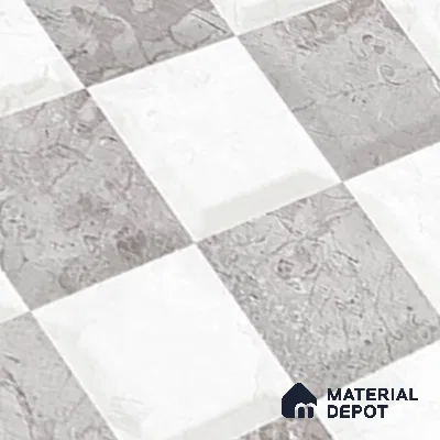 TL 02421 D Highlighter 2 Ash Grey & White 18 x 12 inch Glossy Finish Ceramic Wall Tile - 7 mm