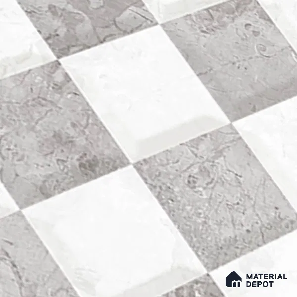 TL 02421 D Highlighter 2 Ash Grey & White 18 x 12 inch Glossy Finish Ceramic Wall Tile - 7 mm