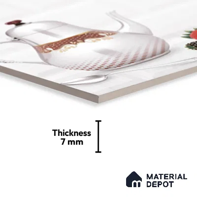 TL 02429 B Highlighter 2 Ice White & Orange 18 x 12 inch Glossy Finish Ceramic Wall Tile - 7 mm