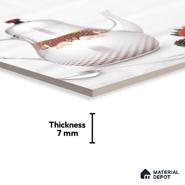 TL 02429 B Highlighter 2 Ice White & Orange 18 x 12 inch Glossy Finish Ceramic Wall Tile - 7 mm