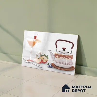 TL 02429 A Highlighter 1 Ice White & Brown 18 x 12 inch Glossy Finish Ceramic Wall Tile - 7 mm