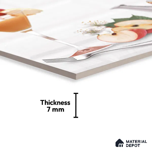 TL 02429 A Highlighter 1 Ice White & Brown 18 x 12 inch Glossy Finish Ceramic Wall Tile - 7 mm