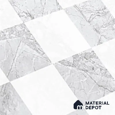 TL 02424 C Highlighter 2 Light Grey & White 18 x 12 inch Glossy Finish Ceramic Wall Tile - 7 mm