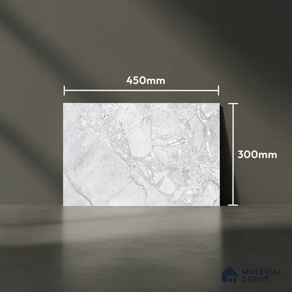 TL 02424 D Dark Grey 18 x 12 inch Glossy Finish Ceramic Wall Tile - 7 mm