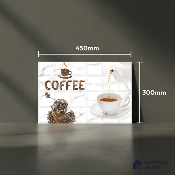 TL 02431 B Highlighter 2 Ice White & Coffee 18 x 12 inch Glossy Finish Ceramic Wall Tile - 7 mm
