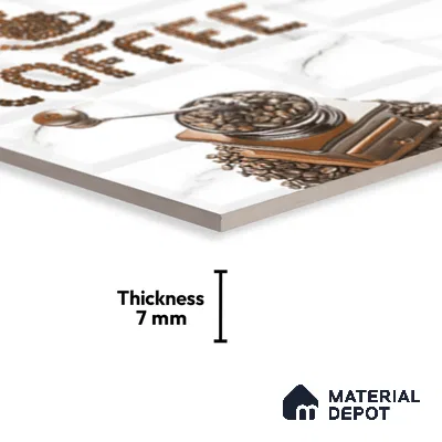 TL 02431 B Highlighter 2 Ice White & Coffee 18 x 12 inch Glossy Finish Ceramic Wall Tile - 7 mm