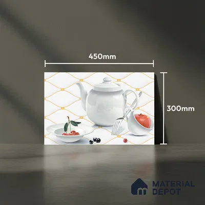TL 02430 A Highlighter 1 Polar White & Red 18 x 12 inch Glossy Finish Ceramic Wall Tile - 7 mm