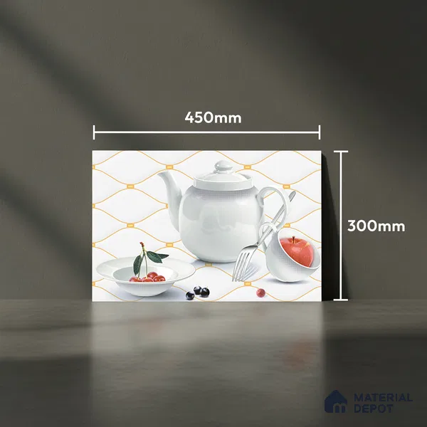 TL 02430 A Highlighter 1 Polar White & Red 18 x 12 inch Glossy Finish Ceramic Wall Tile - 7 mm