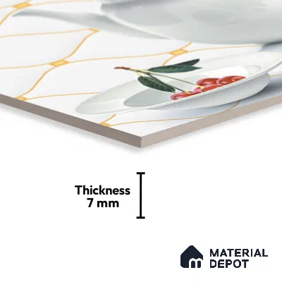 TL 02430 A Highlighter 1 Polar White & Red 18 x 12 inch Glossy Finish Ceramic Wall Tile - 7 mm