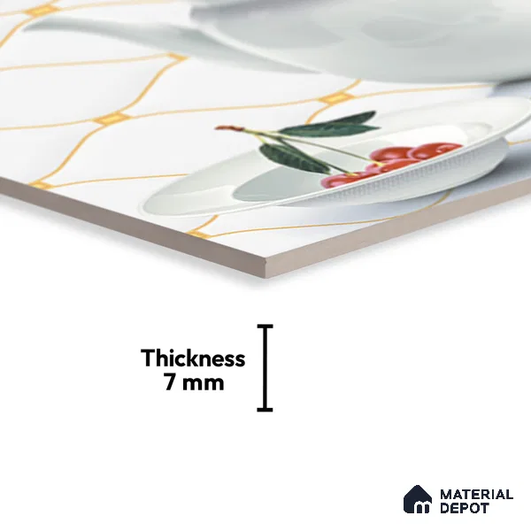 TL 02430 A Highlighter 1 Polar White & Red 18 x 12 inch Glossy Finish Ceramic Wall Tile - 7 mm